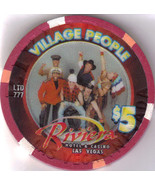 VILLAGE PEOPLE Apr 20-21 2001 $5 Ltd. 777 RIVIERA Hotel Casino Chip, vin... - $34.23 CAD