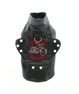 Biker Dawg Faux Black Leather Motorcycle Dog Jacket Sizes XS-3X - $41.14 CAD