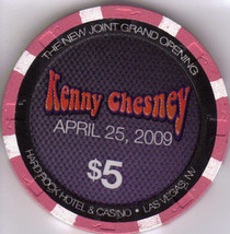 KENNY CHESNEY 4.25.09 $5 Hard Rock Hotel Vegas Casino Chip - $11.95