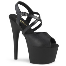 FINAL SALE PLEASER Sexy 7&quot; Heel Black Criss Cross Strap Platform Sandals... - $49.95