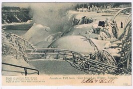 Postcard American Falls From Goat Island In Winter Niagara Undivided - £3.15 GBP