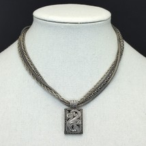 Retired Silpada Sterling Silver 4-Strand Chain with Paisley Pendant N1719 S1744 - £71.93 GBP
