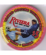 2010 World Soccer the RIVIERA Vegas $5 Casino Chip Uncirculated - $370.30 MXN