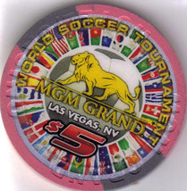 2010 World Soccer MGM Grand Las Vegas $5 Casino Chip, Uncirculated - £8.72 GBP