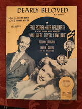 RARE Sheet Music Dearly Beloved Fred Astaire Rita Hayworth Kern Mercer 1942 - £12.65 GBP