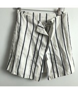 C/Meo Collective Mini Skirt XS White Stripe Straight Pencil Wrap Tie Clo... - £18.15 GBP