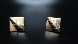Antique Architectural Geometrical Gold Cufflinks by Anson - $14.85