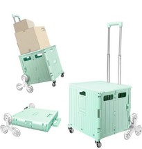 Honshine Foldable Cart with Stair Climbing Wheels, Collapsible Rolling C... - £56.73 GBP