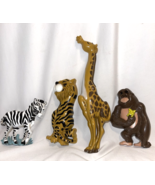 Lot of 4 Wall Plaques Jungle Animals Zoo Nursery Childs Room Decor Kids ... - £15.54 GBP