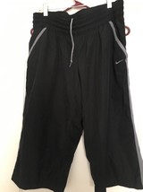 Nike Women&#39;s Black Capri Pants Pockets Drawstring Activewear Size Large - £30.25 GBP