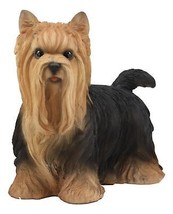Long Haired Yorkie Statue 11.5&quot;L Pet Pal Yorkshire Terrier Dog Figurine Decor - £55.30 GBP
