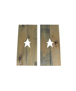 Set of 2 Rustic Cutout Star Decorative Wood Panel Wall Hangings 24 inch - £20.69 GBP