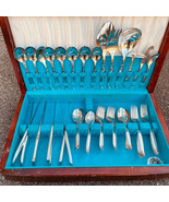 Wm Rogers International Silver Silverplate Sweep Pattern Set with Box 52... - £74.75 GBP