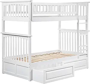 AFI AB55122 Columbia Bunk Bed with 2 Raised Panel Bed Drawers, Twin/Twin... - $1,931.99