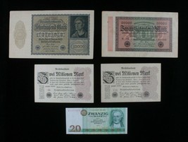Alemania Misc 5-Notes Juego 1922-1923 Entre República &amp; 1986 East Alemania (DDR) - £39.56 GBP