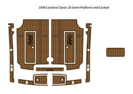 1998 Carolina Classic 28 Cockpit Pad Boat EVA Foam Faux Teak Deck Floor Mat - £921.56 GBP