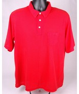 Vtg Mens Red Golf Shirt XXL Cotton-Hartwell-Front Pocket-Single Stitch-M... - £20.16 GBP