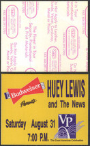 Huey Lewis and The News OTTO Cloth Backstage Pass from the Budweiser VP ... - £5.43 GBP