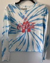 Coca-Cola Juniors Blue &amp; White Tye Dyed Size Medium Long Sleeved Shirt. ... - $12.20