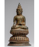 Antigüedad de Indonesia Estilo Sentado Bronce Javanés Enlightenment Buda - - $1,335.85