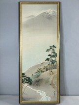 Vintage Artist Signed Japanese Mount Fuji Framed Silk Painting Art E575 - £233.01 GBP