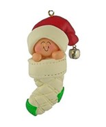 BABY CHRISTMAS ORNAMENT PERSONALIZED BABY IN A STOCKING FIRST CHRISTMAS ... - £11.18 GBP