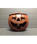 Halloween Pumpkin Shaped Primitive Metal Votive Candle Container Decoration - £19.12 GBP