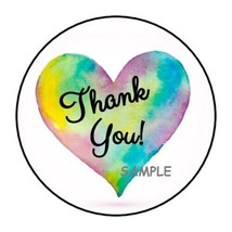 30 Thank You Tie Dye Heart Envelope Seals Labels Stickers 1.5&quot; Round Pastel Gift - £5.86 GBP