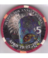 2001 46th Birthday Anniversary Riviera Hotel $5 Ltd 746 Edition Casino Chip - $19.95