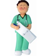 PERSONALIZED MALE SCRUBS NURSE HOME HEALTH AID DOCTOR ASSISTANT ORNAMENT... - $13.83