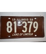 Illinois  1959  License Plates  Heavy metal PAIR  81 379 - $205.89 MXN