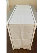 Ballard Designs Christmas Table Runner White with Embroidered Edges 17.5... - $67.75 CAD