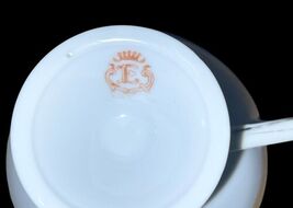 Vintage E&R Golden Crown Pedestal Cup Yellow Gold Trim Romantic Scene Bavaria image 2