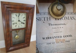 Antique Seth Thomas Ogee Clock Og Shelf Battery Converted Mantel Mahogany Works! - £140.96 GBP