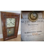 antique SETH THOMAS OGEE CLOCK og shelf battery converted mantel MAHOGAN... - £137.87 GBP