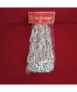 Garland Silver Beads Holiday Decoration Sealed Vintage Stock The Trim Sh... - $26.39 CAD