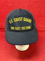 US Coast Guard Far East Section Made In USA Snap Back Mesh Trucker VTG Hat Cap - £15.68 GBP
