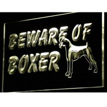 Beware of Boxer Dog Illuminated Led Neon Sign Home Decor, Lights Art Decor Craft - £20.53 GBP+