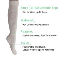 Cotton Slouch Socks for Women Made in USA 1 PAIR Size 9 to 11 - $9.89