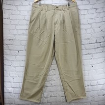 Vintage Eddie Bauer Khaki Pants Mens 38 X 30 Pleated Front Classic Strai... - $29.69