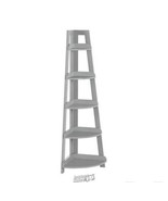 Amery 5-Tier Narrow Corner Ladder Shelf Grey MDF Construction 20&quot;Lx14.6&quot;... - $170.99