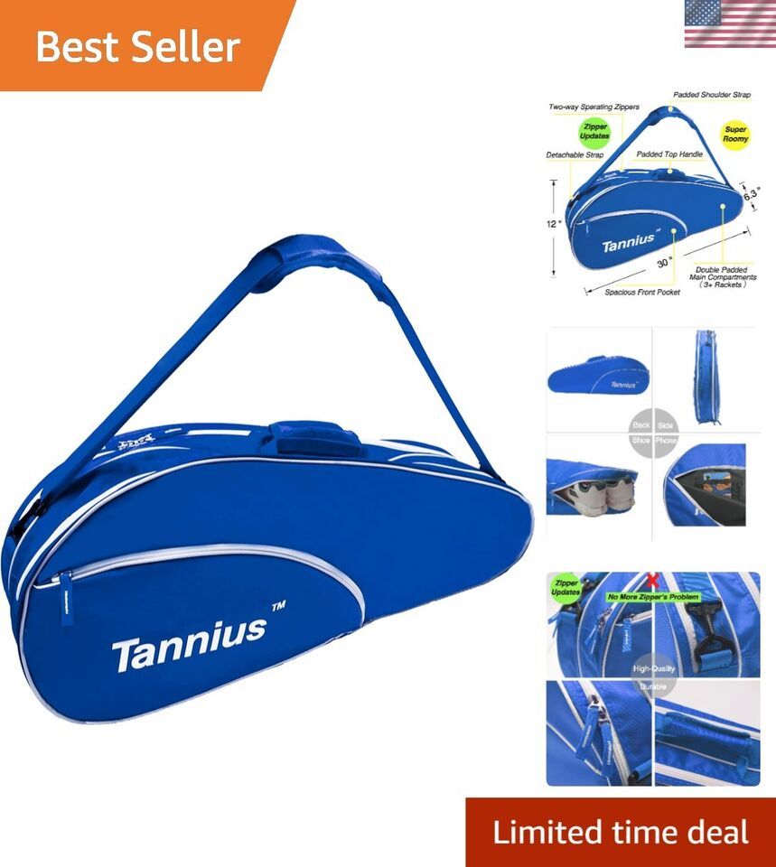 Durable 3-5 Racquet Bag with Designed Shoe &amp; Phone Storage - Perfect for... - £36.07 GBP
