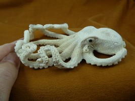 octo-w39 large Octopus of shed ANTLER figurine Bali detailed I love octopi - $399.23