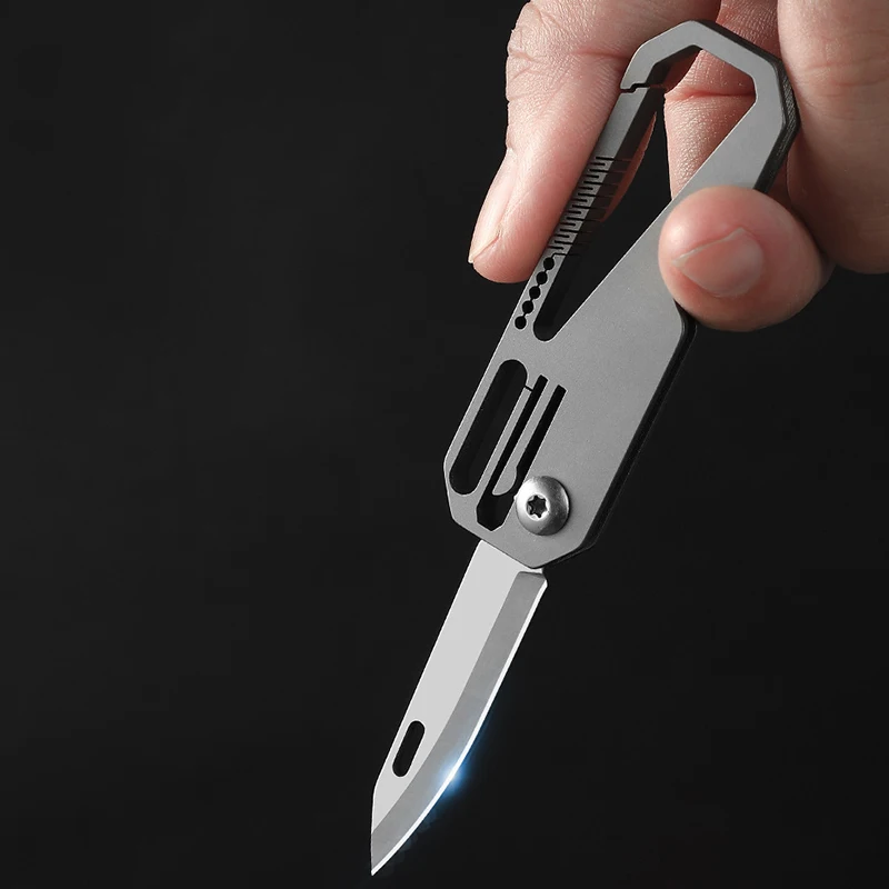 Eychain knife portable mini edc keychain pendant express unpacking pocket knife camping thumb200