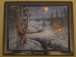Deer Collector Plate Harmony Darrell Bush Nature's Hideaways Camping Winter Snow - $23.99
