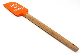 Let&#39;s Get Stuffed Thanksgiving Spatula Silicone Wood 8 1/2&quot; Kitchen Scraper - $9.89
