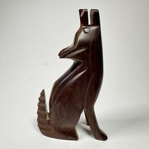 Howling Coyote Figurine 4.5 Inches Ironwood Carving Vtg - $10.88