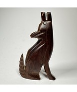Howling Coyote Figurine 4.5 Inches Ironwood Carving Vtg - $200.37 MXN