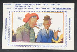 VTG 1910s Scotch Comic 2 Old Men w/ Grand Cigars Postcard D Tempest Bamforth Co - £10.62 GBP