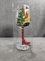 Delish Holiday Hand Painted Wine Glass Christmas Get Lit Holiday Winter 9” - $15.98